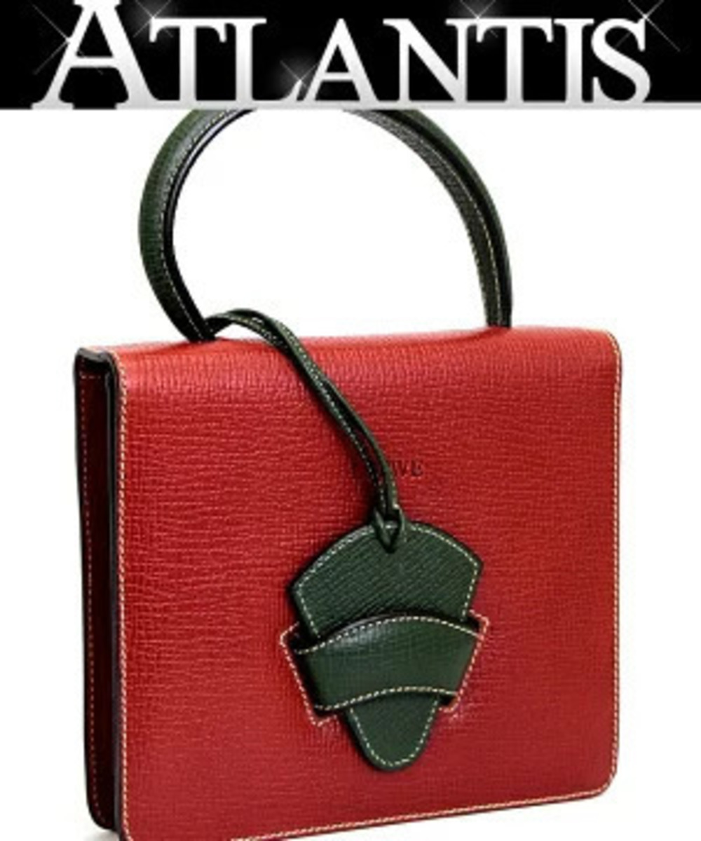 Loewe Barcelona handbag green red leather